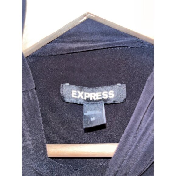 Express Black Sleeveless Ruched Pullover Mock Neck Women's Midi Dress Size M - Picture 4 of 11